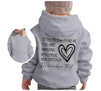 OBiQuzz to The Person Behind ME Imprimé Sweat à Capuche et Pull à Capuche Décontracté Hiver Décontracté Sweat à Capuche Noir, gris, 5-6 ans