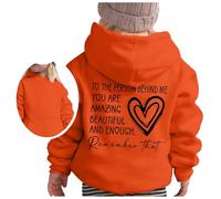 OBiQuzz to The Person Behind ME Imprimé Sweat à Capuche et Pull à Capuche Décontracté Hiver Décontracté Sweat à Capuche Noir, Orange, 7-8 ans