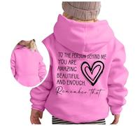 OBiQuzz to The Person Behind ME Imprimé Sweat à Capuche et Pull à Capuche Décontracté Hiver Décontracté Sweat à Capuche Noir, Rose, 2-3 ans