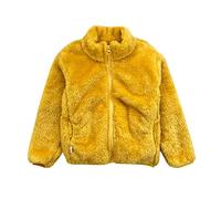 OBiQuzz Veste polaire pour enfant fille - Veste en flanelle avec col montant - Veste en peluche chaude - Veste d'hiver légère - Couleur unie - Veste d'extérieur coupe-vent - Veste de survêtement