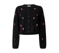 OBJECT Cardigan 'OBJTHESS' olive / rouge foncé / noir / blanc, Taille XS