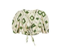 OBJECT Chemisier 'BERRY' crème / vert gazon, Taille XS-S