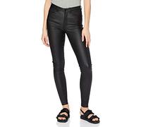 Object NOS Objbelle MW Coated Pants Noos Pantalons, Noir, S Femme