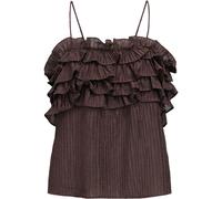 OBJECT OBJECT Brown Ruffle Vest Top