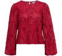 OBJECT Object Red Long Sleeve Textured Blouse