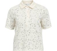 OBJECT OBJECT White Short Sleeve Lace Polo Top White XS (EU 32-34)