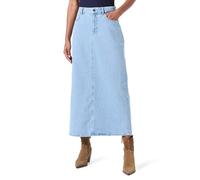 Object Objellen MW Long Denim Skirt Noos Jupe, Bleu Jeans Clair, S Femmes
