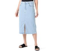 Object Objellen MW Midi Denim Jupe Noos, Bleu Jeans Clair, L Femme