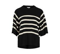 Object Objester Noos Pull en Tricot 2/4 Sweater, Noir/Rayures : Sable, M Femme