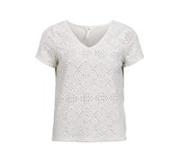 Object Objfeodora S/S V-Neck Top Noos Blouse, Cloud Dancer, XS Femmes