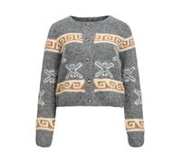 Object Objgalia L/S Re Knit Cardigan Noos, Gris mélangé médium, L Femme