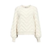 Object Objhollow L/S Re Knit Pullover Noos Pull, Sable Blanc, XL Femme