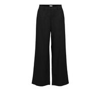 Object Objlisa Wide Pant AOP Noos Pantalon, Noir/Rayures : Gris, 36 Femmes