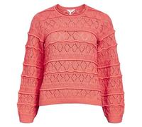 OBJECT Objliva Pull en Tricot à col Rond L/S Noos, pêche, L Femme