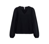 Object Objmila Re L/S V-Neck Top Noos Blouse, Noir, 46 Femmes