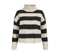 Object Objminna L/S Pull à col roulé Noos Tricot, Sandshell/Rayures : Noir, L Femme