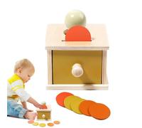 Object Permanence Box - Baby Coin & Ball Drop Drawer Toy | Fine Motor Skills & Hand-Eye Coordination Activity | Early Learning montessorii Toys for Toddler & Preschoolers