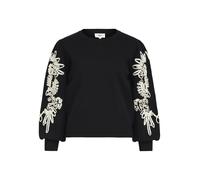 OBJECT Pull-over 'JOANA' noir / blanc, Taille S