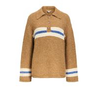 OBJECT Pull-over 'OBJGalia' bleu marine / cognac / blanc naturel, Taille L