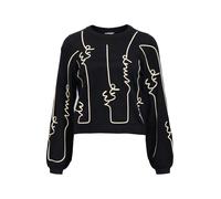 OBJECT Pull-over 'OBJTHESS VERI' noir / blanc, Taille XL