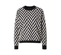 OBJECT Pull-over 'Ray' noir / blanc, Taille XL