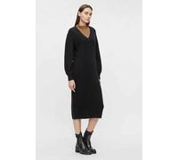 Object Robe en Tricot à Manches Ballons., Noir, XS