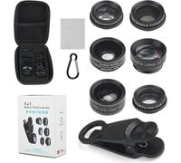 Objectif 7 en 1 Zoom Téléphone Portable Appareil Photo,Filtre CPL Objectif Macro 15X Grand Angle 0,63X fisheye Téléconvertisseur 2X Filtre étoile et Kaléidoscope pour iPhone et la plupart