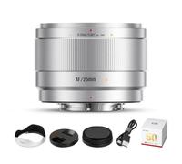 Objectif 7Artisans AF25mm F1.8 APS-C Frame Lite à Grande Ouverture F1.8 Compatible avec la Reconnaissance faciale et oculaire Compatible avec Les appareils Photo Fujifilm Fuji X-H/T/T30/S/E/A, Argent