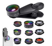 Objectif à clip pour téléphone portable - Kit d'objectif universel pour smartphones - Kit optique 10 en 1 - Objectif grand angle macro Fisheye pour l'extérieur, les vacances, les médias sociaux, les