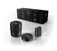 Objectif à Focale fixe Panasonic Kit Accessoires Optique fixe grand angle 26mm S-R26E + Optique fixe Portrait 50m f1.8m S-S50ME + Batterie DMW-BLK22EB pour lumix S5 et S9