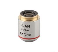 Objectif acromat infini 4X 20X pour microscope pour rms 20,2 mm Argent | Corps en métal, revêtement antireflet, 20,2 mm pour filetage RMS, images correctes de couleur, pour utilisation olympus et