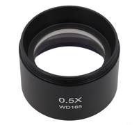 Objectif auxiliaire 0,5 x 0,7 x pour microscope à zoom stéréo trinoculaire, adaptateur de caméra en verre de 48 mm, augmente la distance de travail pour les tâches d'inspection et de réparation (0,5X)