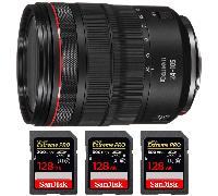 Objectif Canon RF 24-105 mm f/4L IS USM + 3 SanDisk 128GB Extreme PRO UHS-II + Ebook 20 astuces pour des images qui claquent