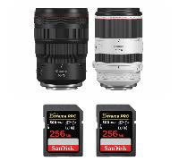 Objectif Canon RF 24-70mm f/2,8L IS USM + Canon RF 70-200mm f/2,8L IS USM + 2 SanDisk 256GB Extreme PRO UHS-II + Ebook 20 astuces pour des images qui claquent