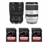 Objectif Canon RF 24-70mm f/2,8L IS USM + Canon RF 70-200mm f/2,8L IS USM + 3 SanDisk 128GB Extreme PRO UHS-II + Ebook 20 astuces pour des images qui claquent