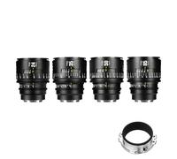 Objectif cinéma Manuel Plein Format Professionnel 7artisans 24/35/50/85mm T2.1 série Infinte, Compatible avec Monture EF, pour la Photographie et Le cinéma, Noir