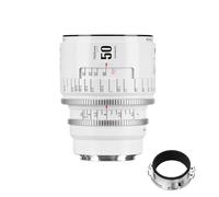Objectif cinéma Manuel Plein Format Professionnel 7artisans 50 mm T2.1 série Infinte, Compatible avec Monture EF, pour la Photographie et Le cinéma, Blanc