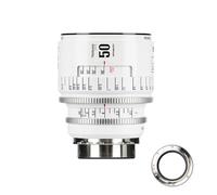 Objectif cinéma Manuel Plein Format Professionnel 7artisans 50 mm T2.1 série Infinte, Compatible avec Monture PL, pour la Photographie et Le cinéma, Blanc