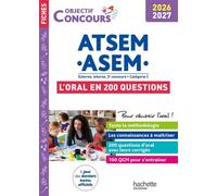 Objectif Concours ATSEM - ASEM 2026-2027 : L'oral en 200 questions - Thierry Vasse - Hachette Education - broché - Scolaire / Universitaire