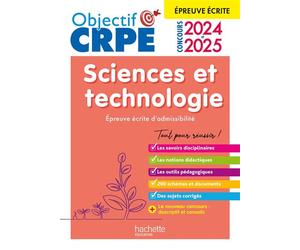 Objectif CRPE 2025 - Sciences et technologie - épreuve écrite d'admissibilité - Soria Hamdani-Bennour - Hachette Education - broché - Scolaire / Universitaire