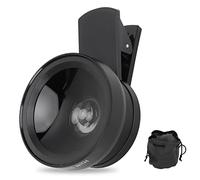 Objectif d'appareil photo de téléphone 2 en 1, objectif de téléphone, ultra grand angle 0,45 x et objectif macro 12,5x, avec étui de voyage, kit d'objectif universel HD professionnel pour la plupart