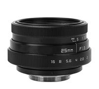 Objectif de Caméra Akozon, Objectif Grand Angle 25 Mm F1.8 Mini CCTV C Mount pour Appareil Photo sans Miroir (Noir)