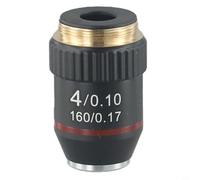 Objectif de Microscope Achromatique 160mm 4X Lentille pour optique DIN 45mm pour monture 20.2mm pour Biologie pour laboratoire Éducation Recherche Scientifique (4X)