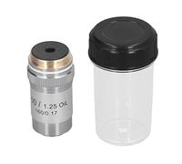 Objectif de Microscope, Objectif Achromatique en Laiton chromé 100X Interface de Lentille de Microscope Haute Puissance 20,2 Mm