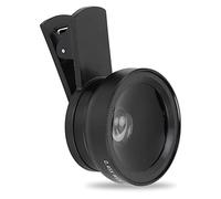 Objectif de Téléphone, Objectif Universel 2 en 1 pour Téléphone Portable HD Clip Universel Professionnel 0,45X Grand Angle 12,5X Objectif Macro pour 13, 12, 11, XS, XR, 8 7 6s Plus(Le Noir)