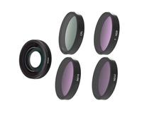 Objectif de Vue Ultra Grand Angle 185 °, Compatible avec Les filtres de caméra DJI Osmo Action 5Pro/4 CPL/ND8/16/32/64PL/Streak Blue/Macro 15X, Accessoires(5 in 1 B)