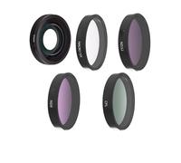 Objectif de Vue Ultra Grand Angle 185 °, Compatible avec Les filtres de caméra DJI Osmo Action 5Pro/4 CPL/ND8/16/32/64PL/Streak Blue/Macro 15X, Accessoires(5 in 1 A)