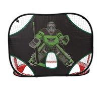 Objectif d'entraînement de hockey sur glace simple à assembler mettant en évidence le plan de gardien de but pour des exercices précis et un rangement de flexion avec un filet d'entraînement composé