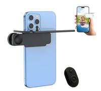 Objectif Effet Miroir - Capturez instantanément de Superbes Reflets, Kit de Fixation pour Miroir arrière de Smartphone, Miroir Selfie Vertical réglable en Verre HD (Noir + Bluetooth)