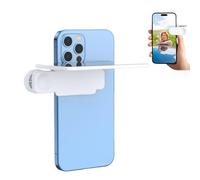 Objectif Effet Miroir - Capturez instantanément de Superbes Reflets, Kit de Fixation pour Miroir arrière de Smartphone, Miroir Selfie Vertical réglable en Verre HD (Blanc)
